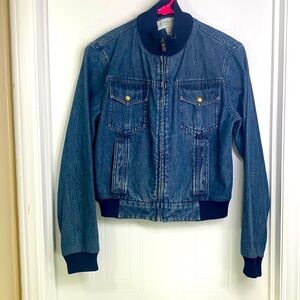 Liz Claiborne - Jean Bomber Jacket Navy Size S